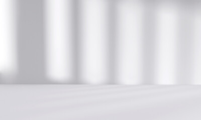 Wall Mural - abstract white studio room with light and shadow from window background for product display presenta