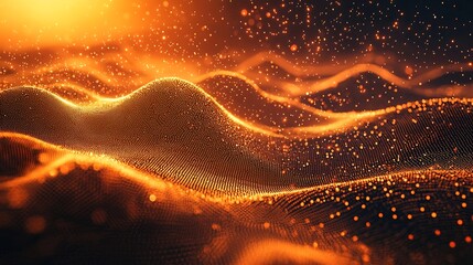 Poster - captivating digital vortex with shimmering particle streams of dynamic energy and motion abstract an
