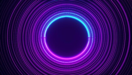 Poster - Abstract glowing digital circle wallpaper. Generated image