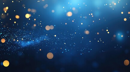Wall Mural - blue glitter background with space for text. blue glitter on a blue blurred background with bokeh