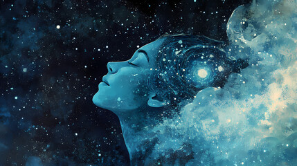 Wall Mural - nebulosa azul. nebulosa. illustration