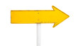 © Molin - blank yellow road sign, arrow shaped metal guide sign pointer, cutout png