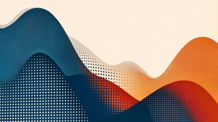 Poster - Abstract waves in orange and blue create a modern design for digital backgrounds or art displays