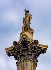 Wall Mural - Sculpture of Admiral Nelson on column in Trafalgar square, London, UK