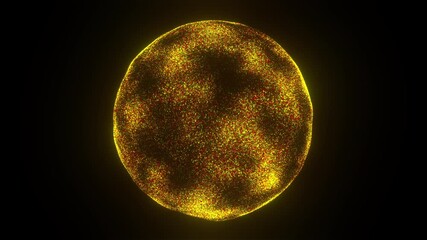 Poster - Gold particles sphere. Computer generated