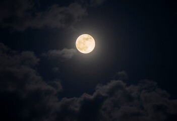 Naklejka na meble Full Moon Night Sky Clouds Celestial Night Photography Dark Atmospheric