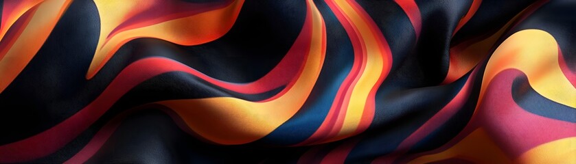 Poster - Vibrant waves of fabric create a dynamic visual experience, showcasing stunning blends of colors that inspire creativity.