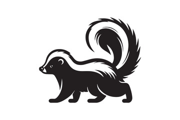 Wall Mural - simple black an white skunk vector silhouette isolated on a white background