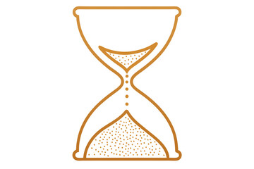 Poster - Outlined minimal design of hourglass with sand grains formin with intricate and meaningful elements for creative use