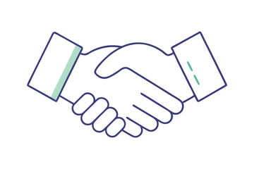 Poster - Outlined minimal design of handshake with words written alon with intricate and meaningful elements for creative use