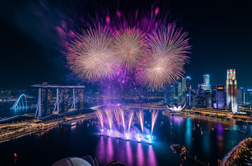 fireworks over the city