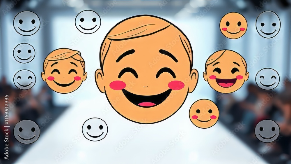 Smiling Emoji Doodle Art Happy Faces Sad Faces Comic Illustrations
