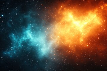 Cosmic Nebula Blue and Orange Celestial Landscape