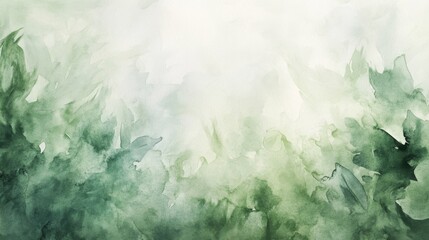 Poster - Ethereal greenery scene nature background watercolor artwork tranquil environment artistic viewpoint serenity concept for calmness