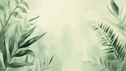 Wall Mural - Delicate green leaves nature scene illustration serene environment close-up view botanical concept for relaxation