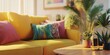 © Alexander Chaykin - Bright Modern Living Room with Yellow Sofa and Plants