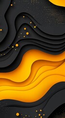 Poster - Colorful Abstract Waves in Black and Orange Tones Create a Dynamic Interplay of Light and Shadow in a Modern Artistic Design