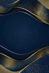 Poster - Elegant Blue and Gold Wave Design for Modern Invitations or Graphic Backgrounds