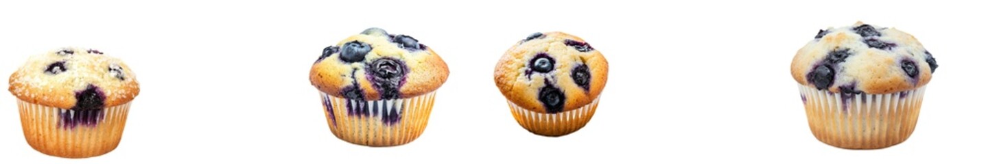 Poster - Stock blueberry muffin, isolated with a transparent background.
