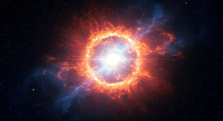 Wall Mural - a breathtaking view of a supernova explosion, radiating colors and energy.