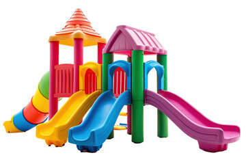 Colorful playground isolated on white background png transparent clipart.