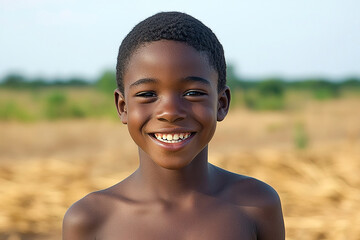 Wall Mural - Black teenager boy on a outdoors background