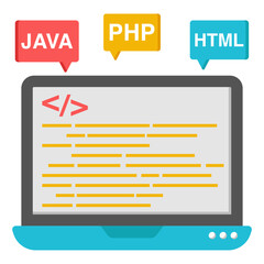 unique design icon of system coding