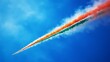 © Guruji - Indian air force jets soaring high in sky with a indian tricolor smoke trail during republic day