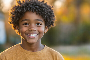 Wall Mural - Black teenager boy on a outdoors background