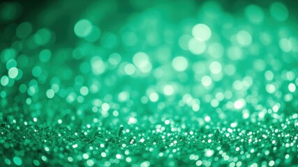 abstract emerald green sparkling background with bright shimmering lights