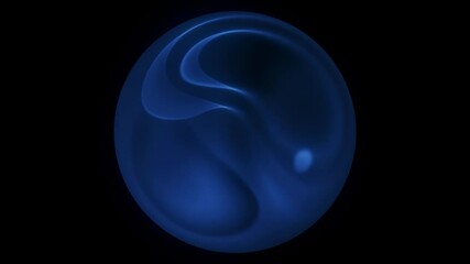 Poster - dynamic central vortex orb loop: a blue orb with a dynamic central vortex and subtle rotation, seaml