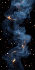 Poster - Colorful Cosmic Swirl With Golden Sparkles Against a Dark Background Creating a Magical Atmosphere in Digital Art