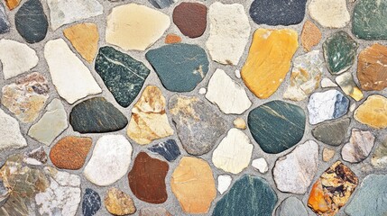 Poster - Colorful natural pebble and gravel stone texture pattern for decorative flooring or background use
