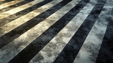 Poster - Striped concrete floor texture with rough surface highlighting contrasting dark and light tones suitable for industrial design backgrounds.