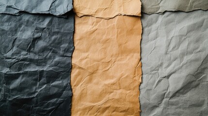 Poster - Textured kraft paper background with varying colors for mockup design and copy space, showcasing natural and organic aesthetics.