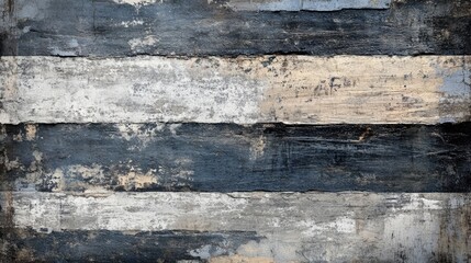 Poster - Textured grunge tree bark background featuring horizontal stripes in various shades of gray and white for creative design use