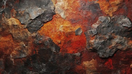 Poster - Rustic rough stone surface with earthy tones and textures ideal for backgrounds and natural design elements in creative projects.