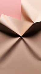 Poster - Abstract art folded paper earthy tones visually striking pattern of light and shadow