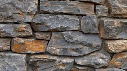 Poster - Coarse gray stone wall texture featuring rough surfaces and natural variations for architectural and design applications.