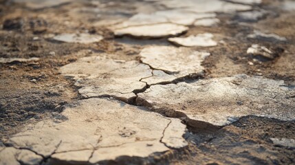 Poster - Cracked and Weathered Cement Floor Texture Close-Up for Industrial and Urban Backgrounds