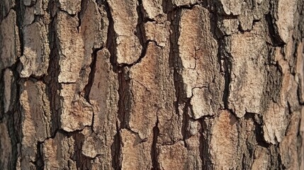 Poster - Detailed close-up of rough brown tree bark texture showcasing natural patterns and organic beauty for design and nature-related projects.
