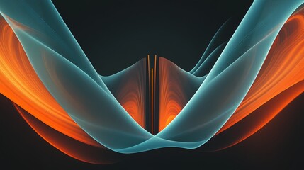 Fototapete - Vibrant Waves of Color Dancing in Rhythm With Light Create a Mesmerizing Visual Composition in an Abstract Digital Artwork