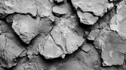 Poster - Grey rocky wall texture with rough surfaces and natural patterns suitable for backgrounds or design projects