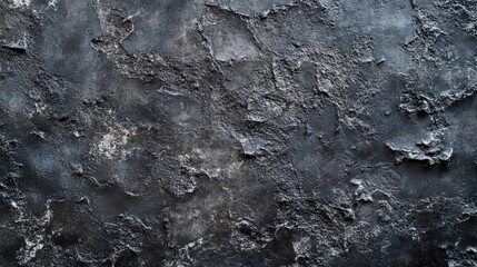 Poster - Textured black cement wall surface with rough patterns and seamless design ideal for backgrounds or architectural applications