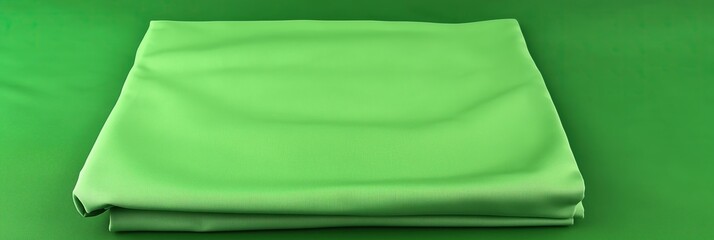 Aufkleber - Folded light green fabric on green background texture background design projects
