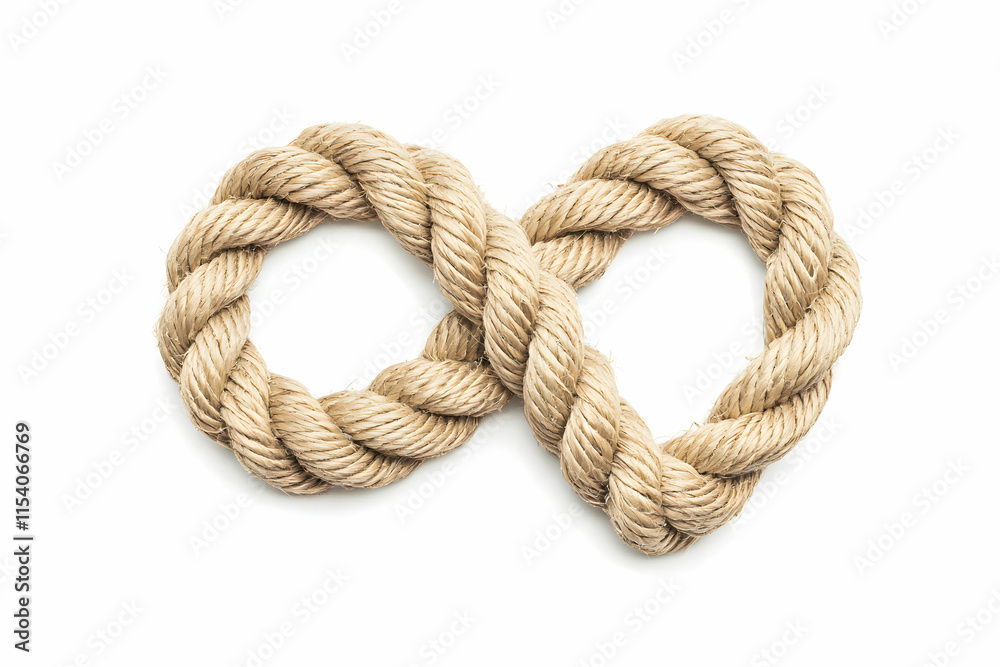 Rope Twisted in the Shape of an Infinity Symbol on a White Background ...