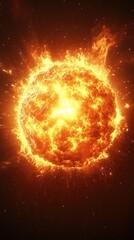 Poster - Fiery cosmic explosion incandescent energy bursts across dark space