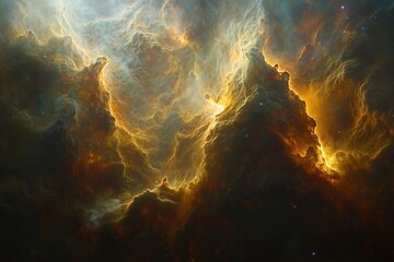 Aufkleber - Cosmic nebula glowing gas and dust clouds deep space