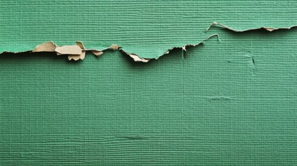 Poster - Textured green cardboard with rough edges and peeling paint, ideal for decoration or as a background in design projects.