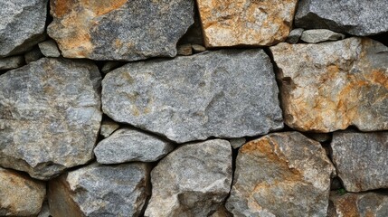 Poster - Textured Rustic Granite Stone Rock Wall Background for Natural Landscape or Construction Projects